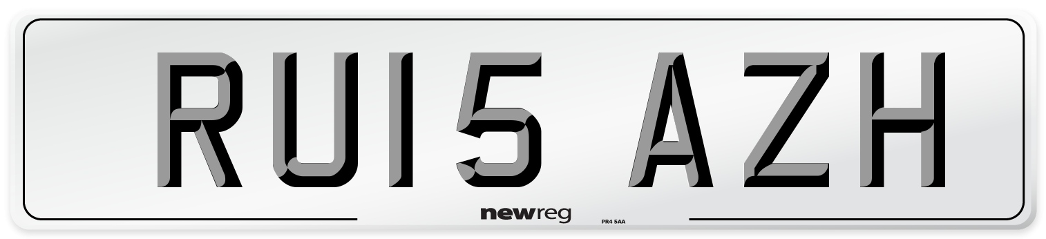RU15 AZH Number Plate from New Reg